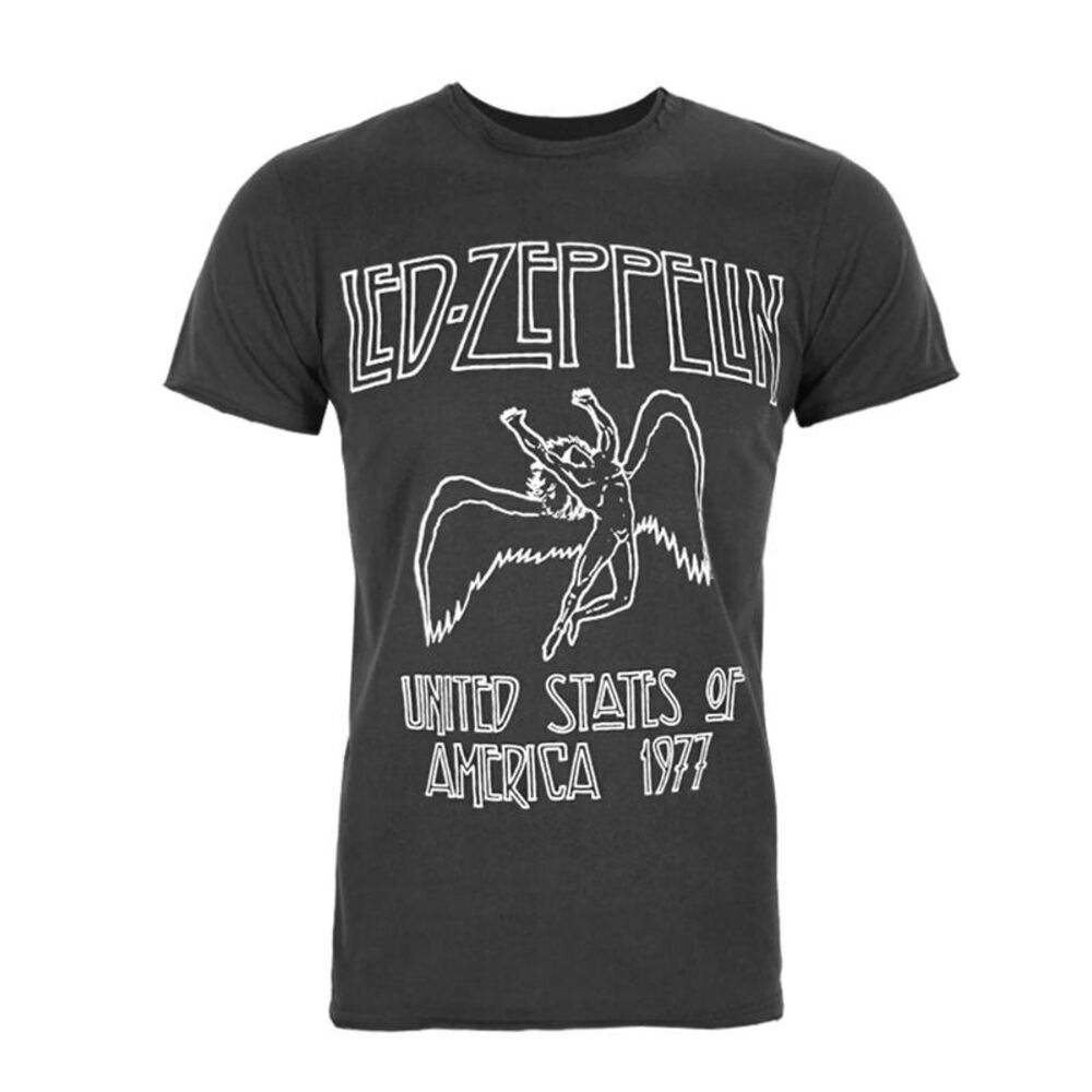 Led Zeppelin Unisex Adult TSRTS World Premiere T-Shirt / Light Black